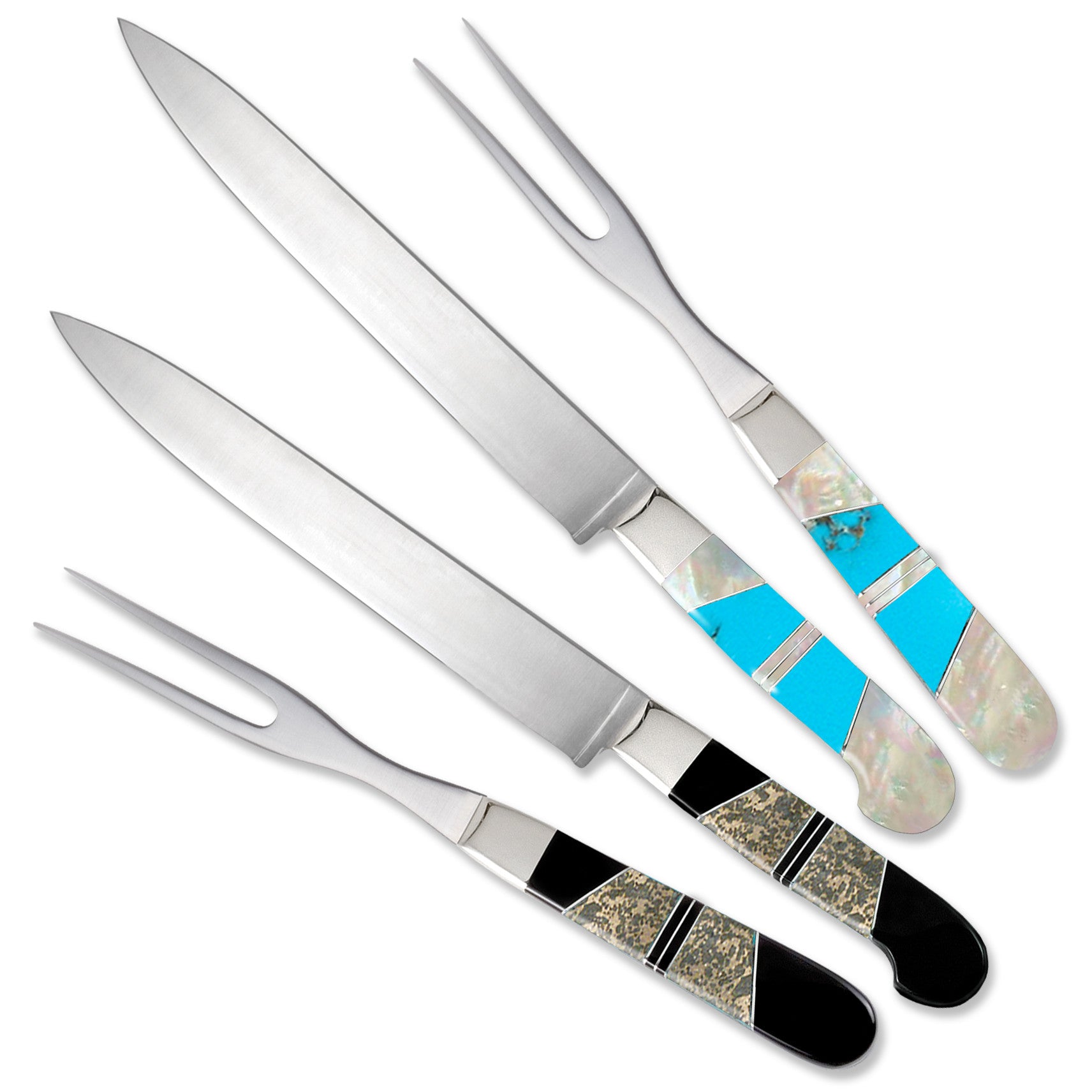 Hammered Damascus Vein Turquoise Collection Steak Knives (set of four) –  Santa Fe Stoneworks