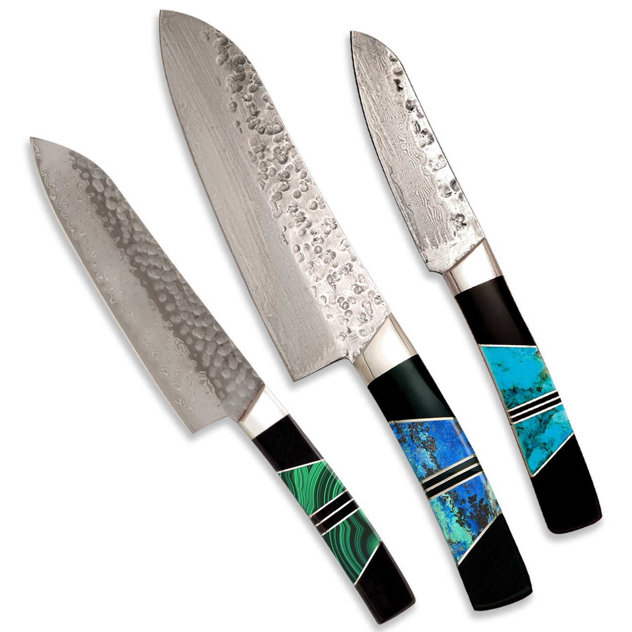 Hammered Damascus Steak knife set with Mammoth Tooth Features – Santa Fe  Stoneworks