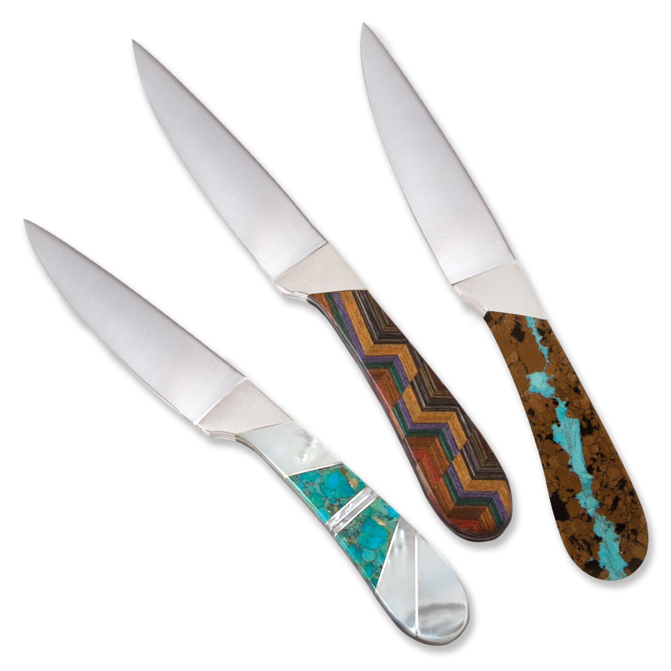 Hammered Damascus Vein Turquoise Collection Steak Knives (set of four) –  Santa Fe Stoneworks