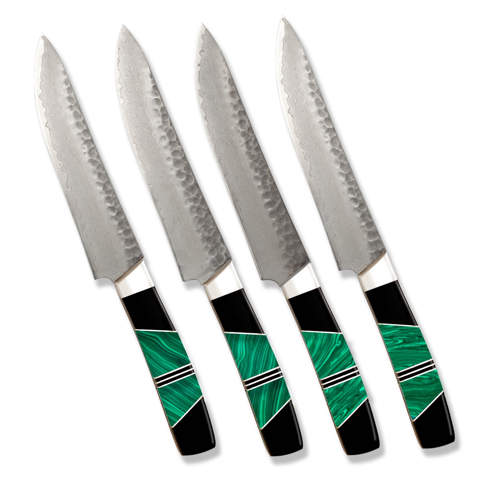 Hammered Damascus Jewelry Collection Steak Knives (set of four)