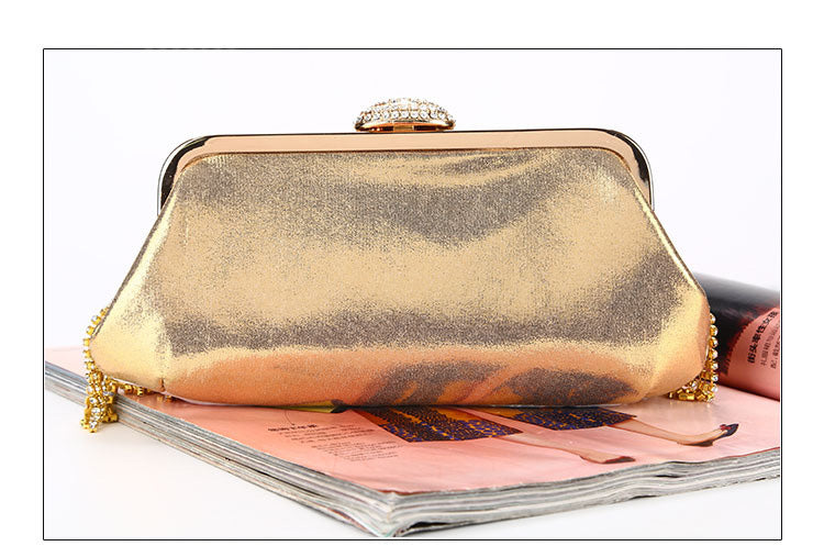 Luxy Moon Gold Quaste Strass Clutch Bag Rückansicht