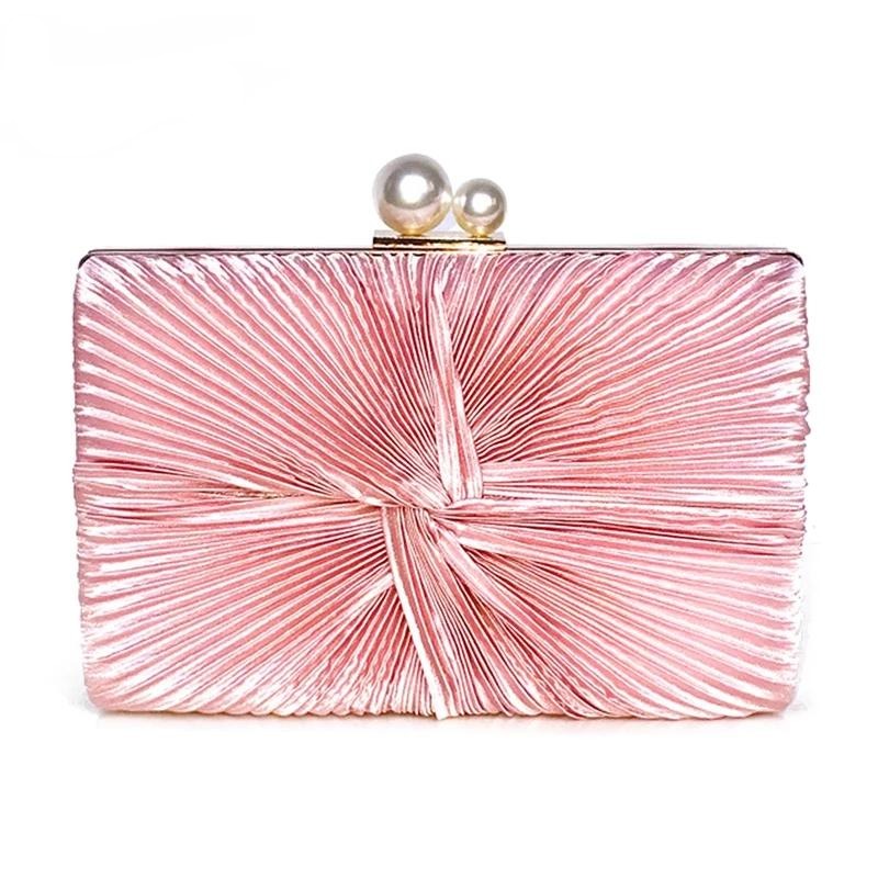 Women Pink Clutch Purse Lady Chain Shoulder Bag For Party – Luxy Moon