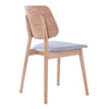 MERCY Dining Chair Wooden Backrest - Natural/Light Grey 