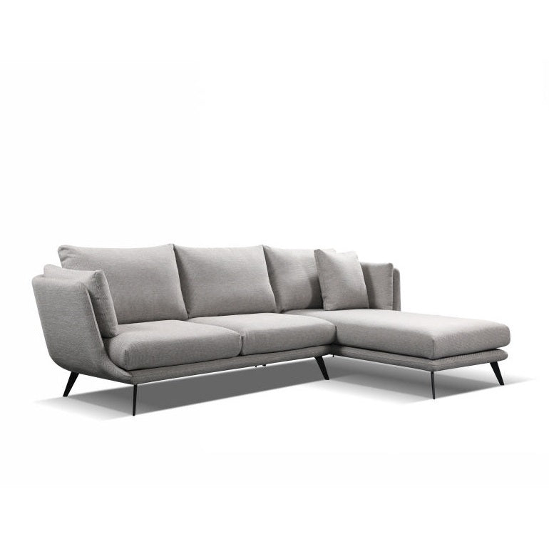 RANNI 3 Seater Sofa With Right Chaise - Light Grey 