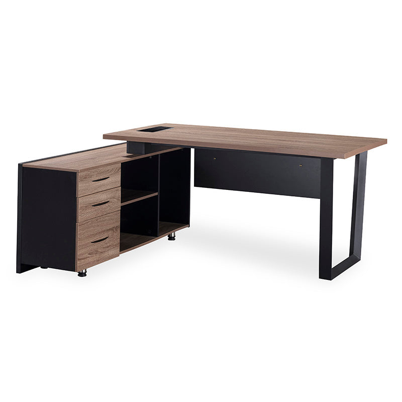 ADRIANO Executive Office Desk with Left Return 160-180cm - Light Brown–  Modern Furniture