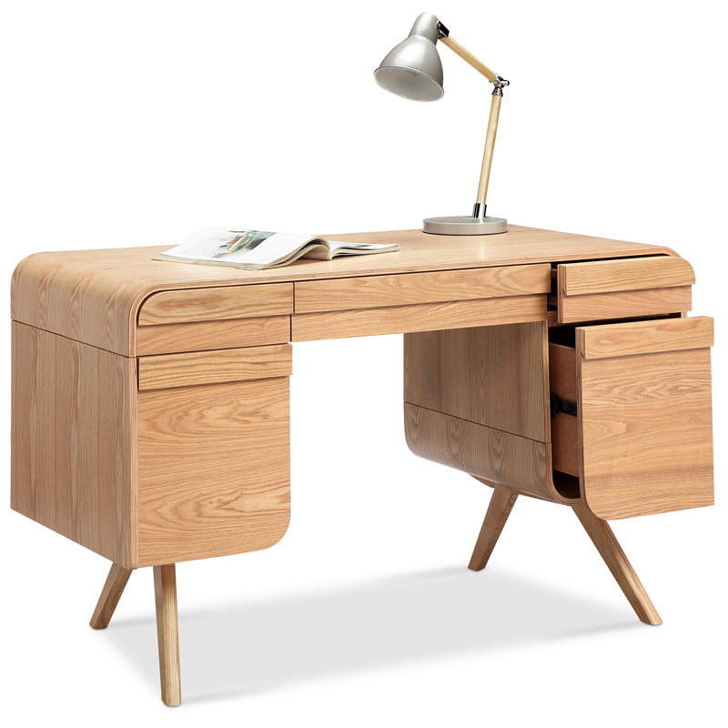 Celio Study Desk With Storage 1 2m Natural Modern Furniture