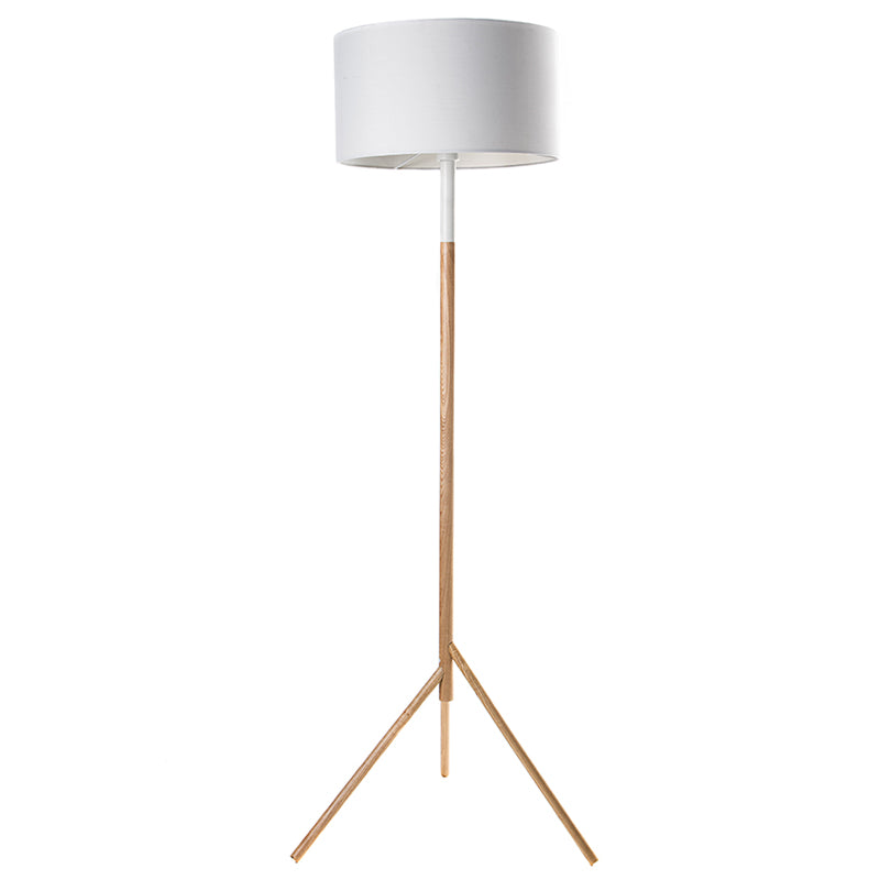 Woodi Floor Lamp - 150cm - White + Oak | Modern Furniture 