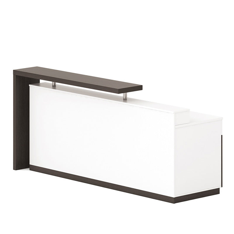 Jett Reception Desk With Cabinets 1 8m White Black Modern