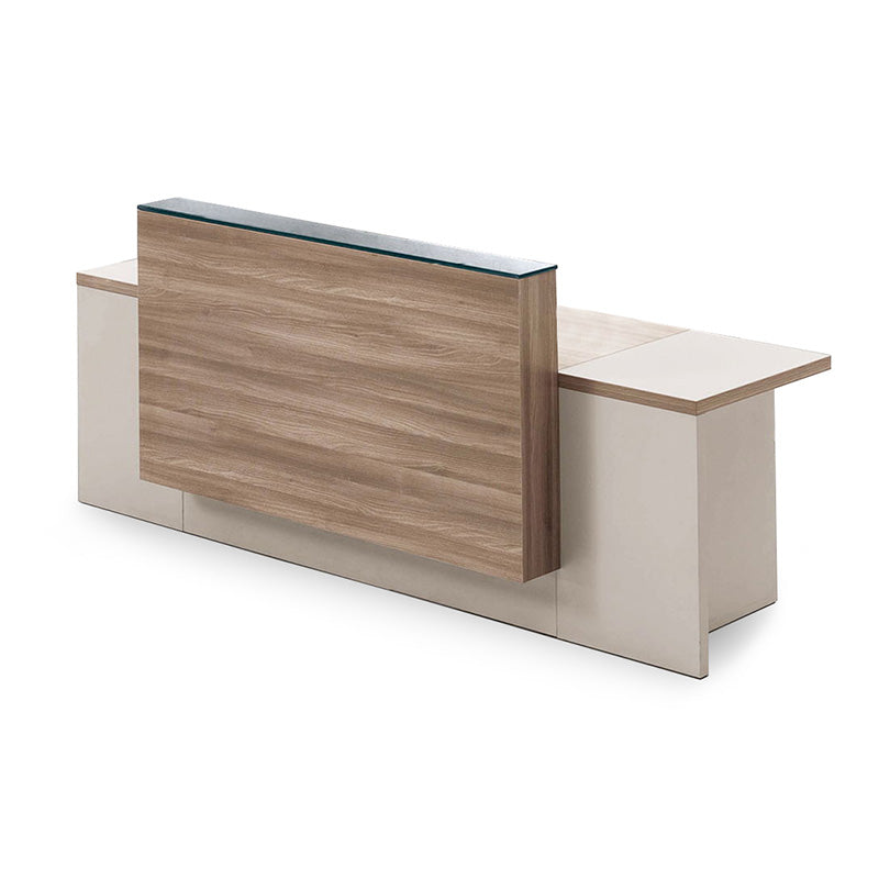Conelli Reception Desk 2 4m Light Walnut Modern Furniture