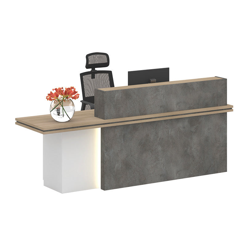 small gray office desk