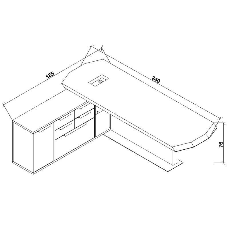 standard executive desk size