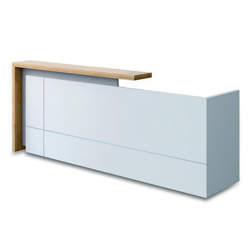 Ziva Reception Desk 1 8m With Right Panel White Modern