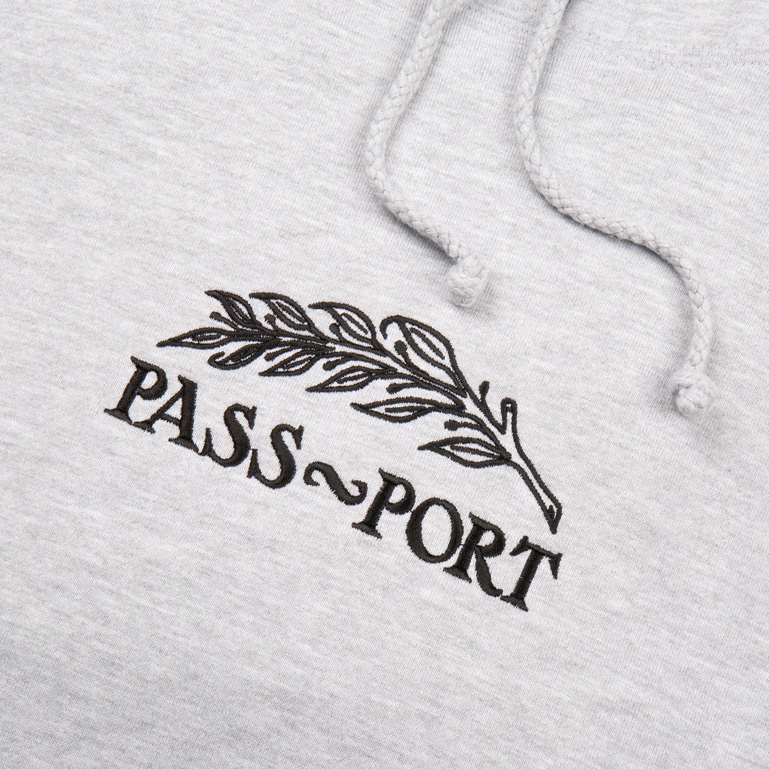 PASS~PORT "QUILL" EMBROIDERED HOOD GREY HEATHER