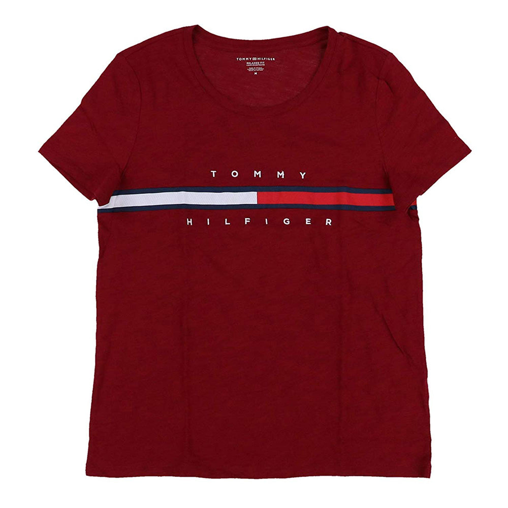 red tommy hilfiger t shirt women's