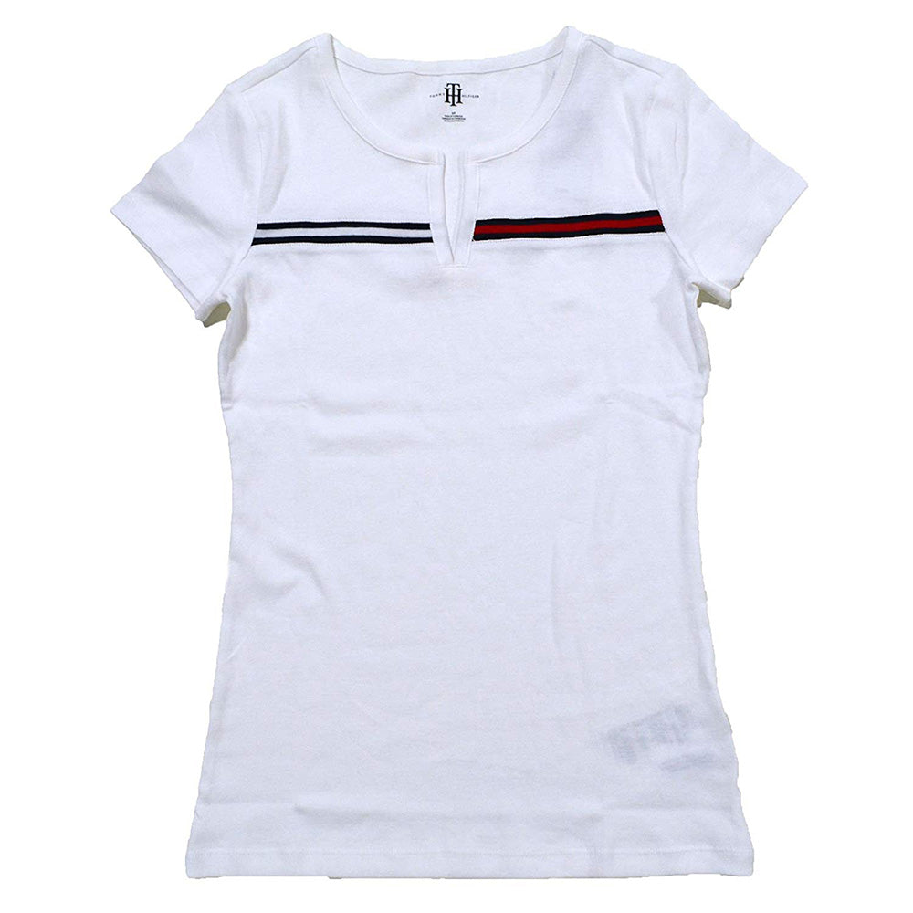 tommy hilfiger split neck t shirt