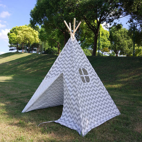 Gray Chevron Teepee for Kids