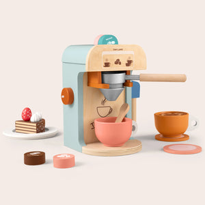 Tiny Land® Play Kitchen Accessories – Children’s Coffee Maker: Wooden Kids Play Coffee Maker Set - Tiny Land INC - Kid Coffee Maker