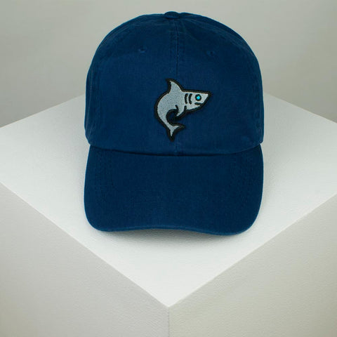 Shark Embroidered Baseball Cap - Navy by Hatty Hats Embroidery - Website Product (blog) Image 1