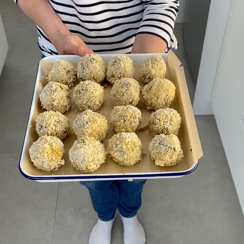 place arancini balls in oven