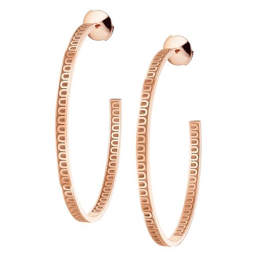 L'ARC DE DAVIDOR Creole Earring GM, 18k Rose Gold with Satin Finish