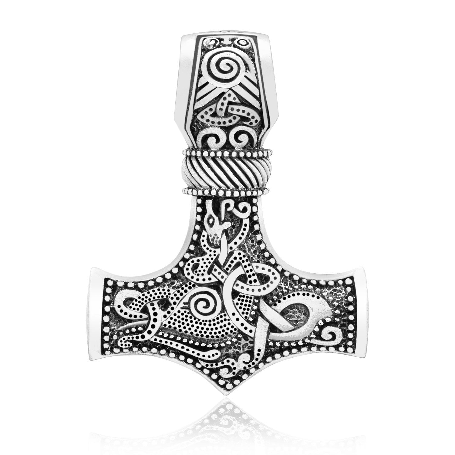 925 Sterling Silver Viking Knotwork  Mjolnir Legendary 