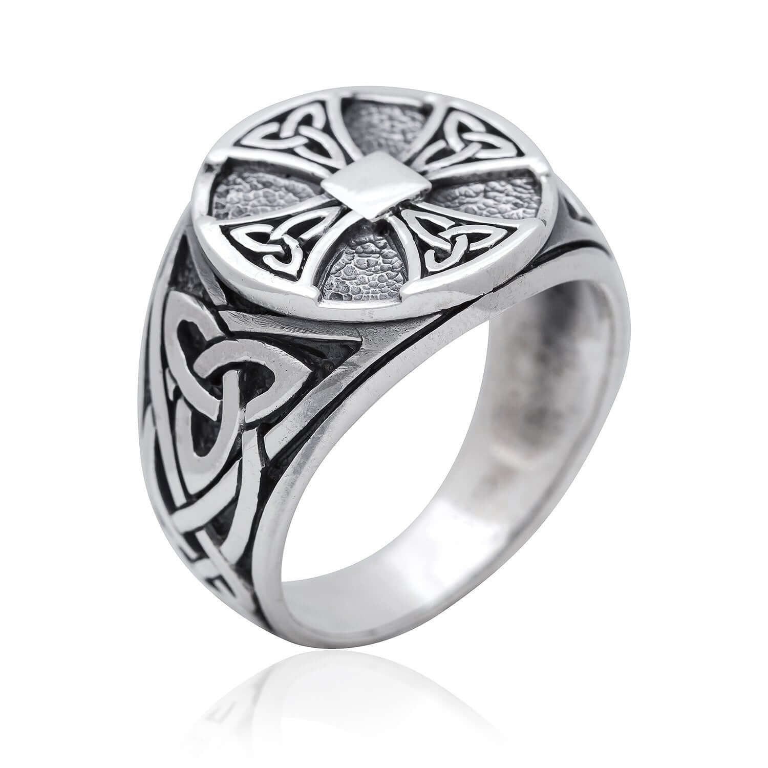 925 Sterling Silver Celtic Knot Knights Templar Iron Cross Triquetra ...