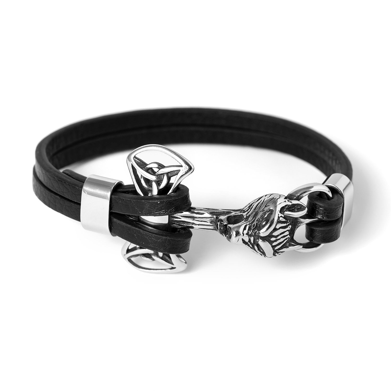 Minnesota Vikings Mens Womens Black Leather Bracelet Football w GiftPg D14