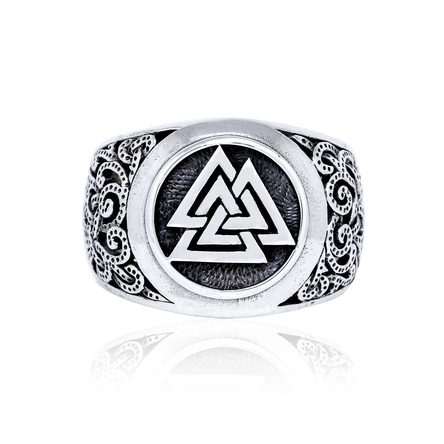 silver valknut ring