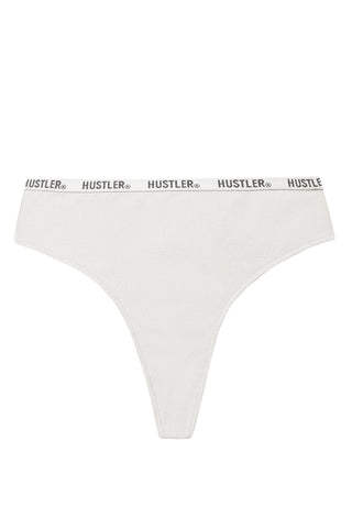 Branded Ribbed Tanga Ivory Brief – Playful Promises USA