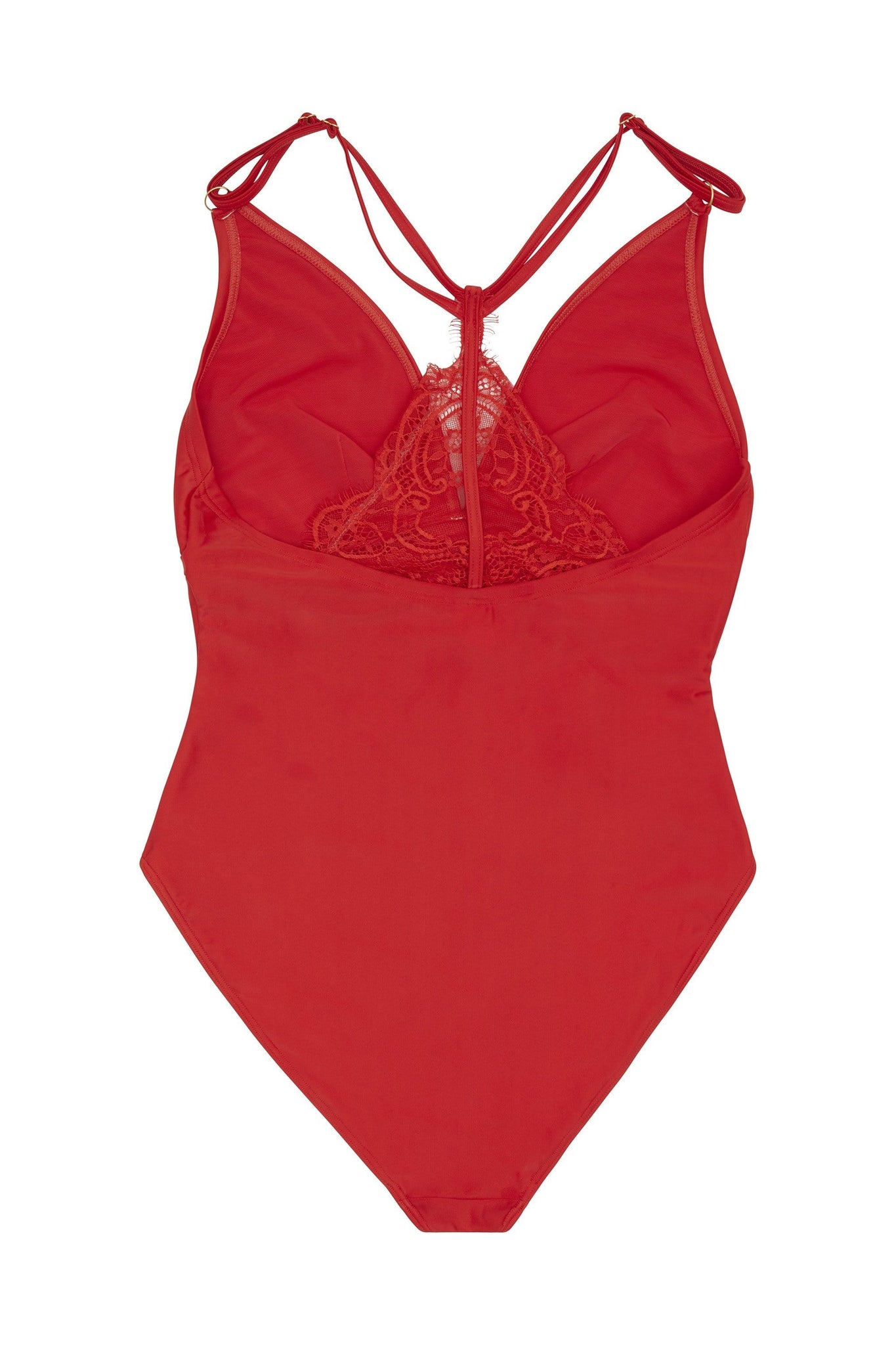 Hunter McGrady Plus Size/Curve Red Lace Detail Swimsuit - Playful ...