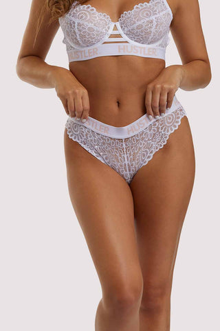 Branded Lace White Bra – Playful Promises USA