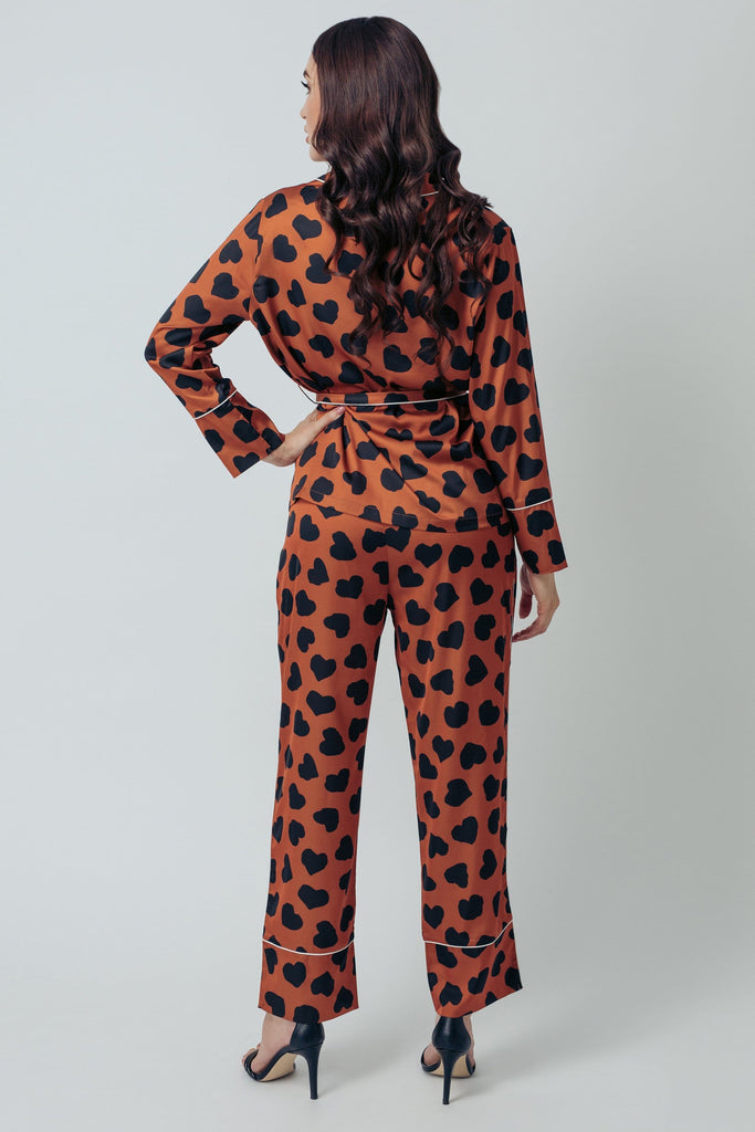 Kilo Brava Satin Wrap Heart Pyjama Set - Playful Promises USA