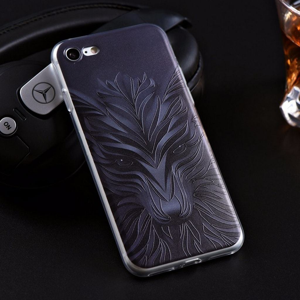 Coque iPhone Loup Noir 3D - AnimaCase