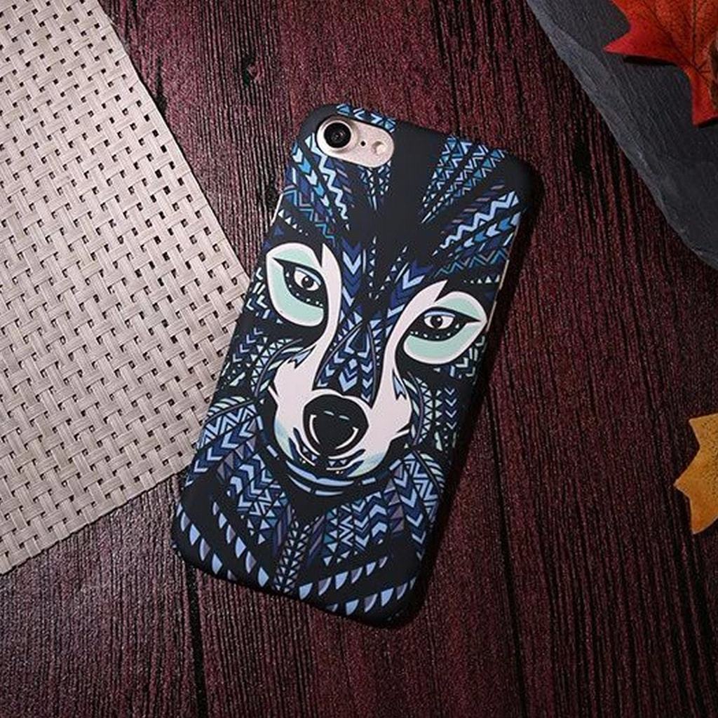 Coque Iphone Lumineuse Loup Bleu Sk-49739-1