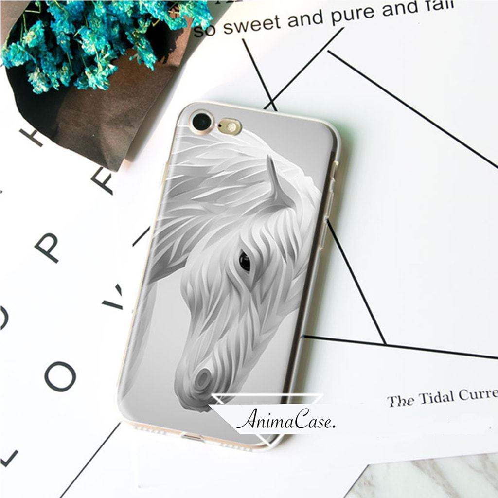 Coque Iphone 3D Cheval Blanc Sk-96974-1