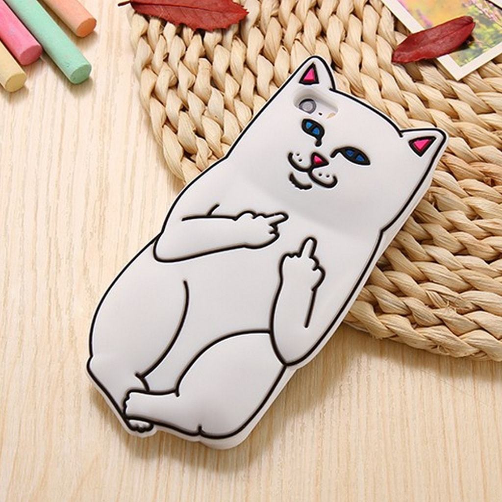 Coque Iphone 3D Chat Blanc Sk-67734-1