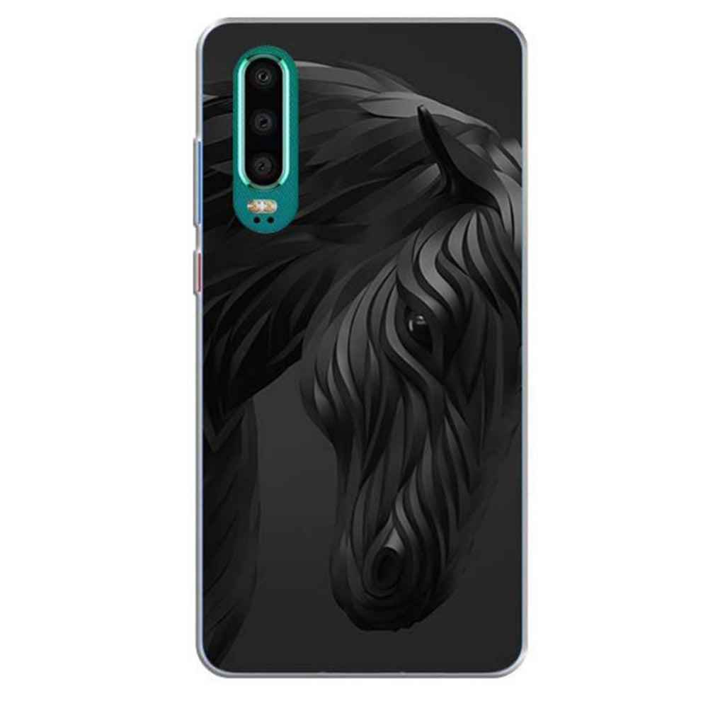 Coque Huawei 3D Cheval Noir Sk-13169-0