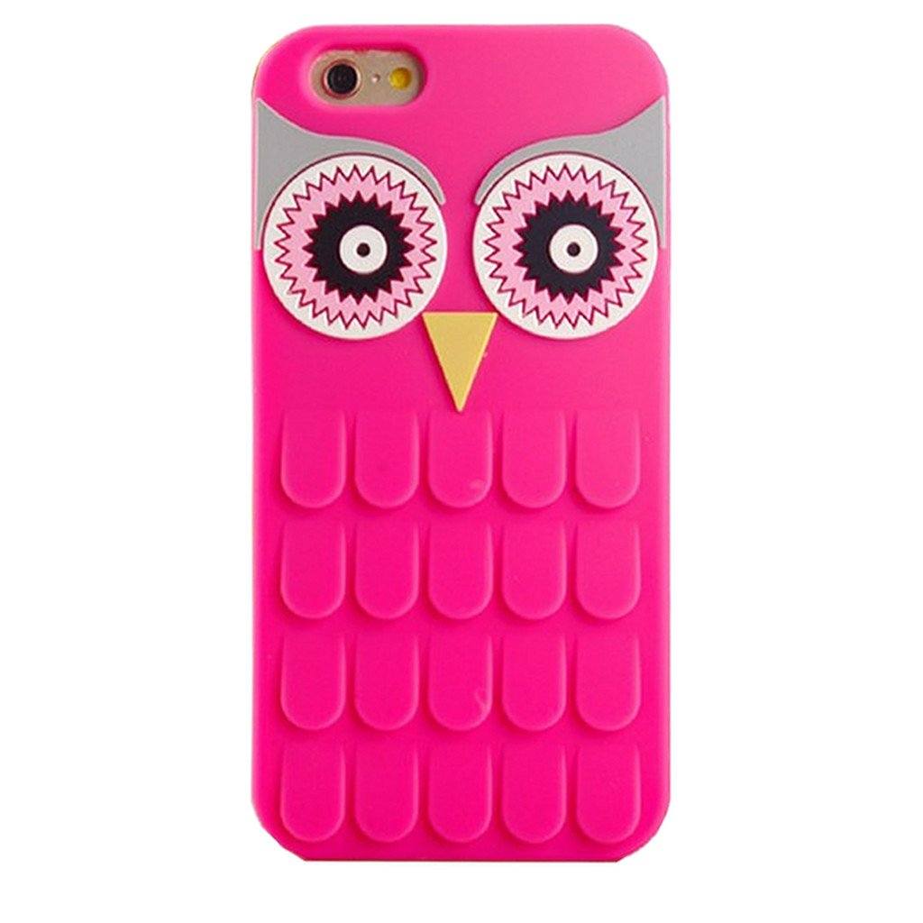 Coque Iphone 3D Hibou Rose Sk-58539-0