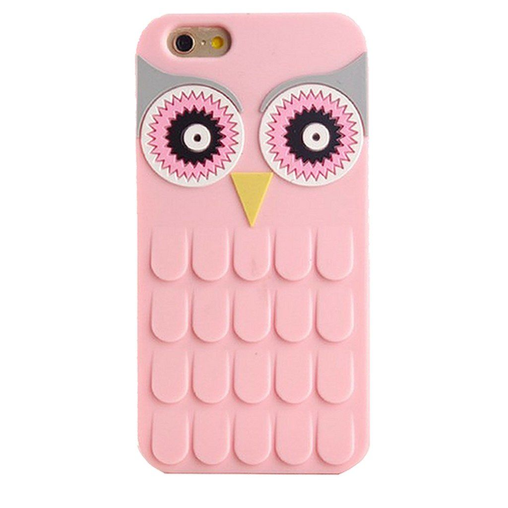 Coque Iphone 3D Hibou Rose Clair Sk-67114-0