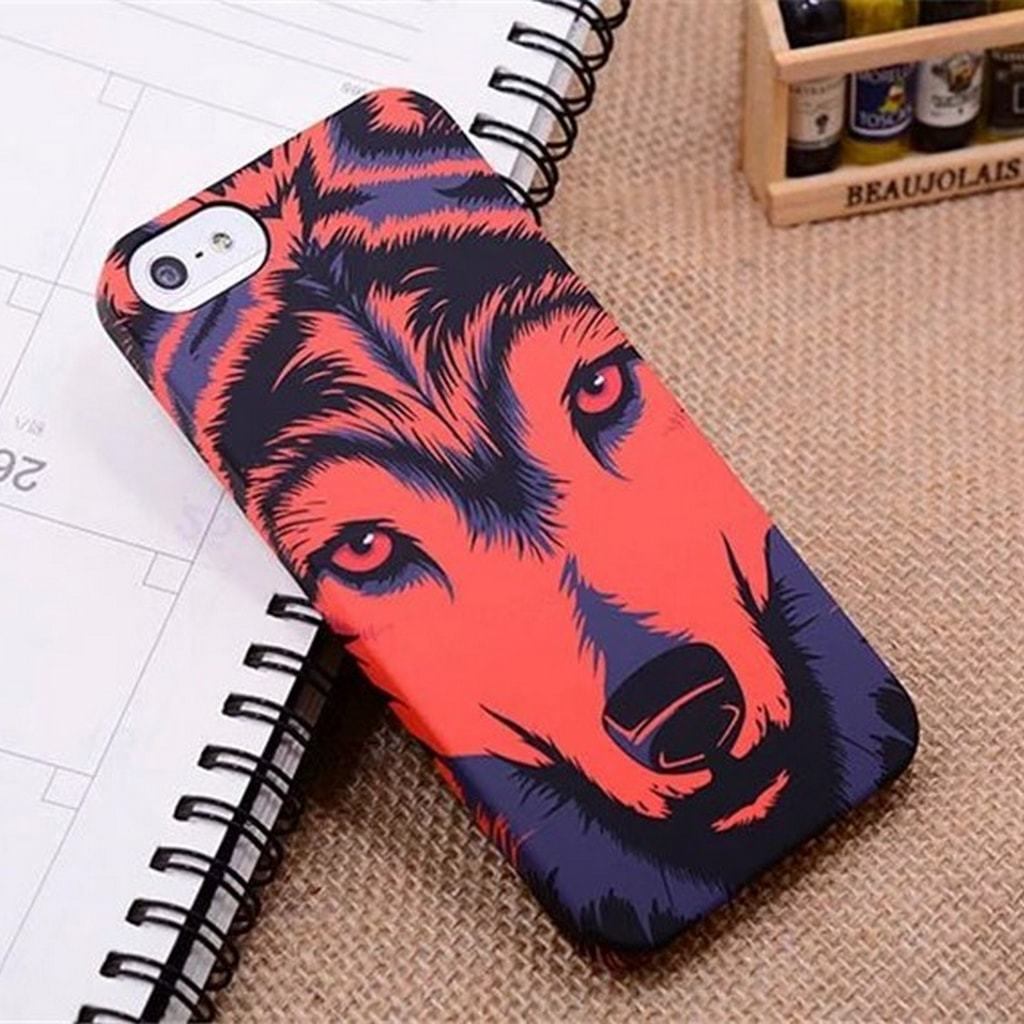 Coque Iphone Lumineuse Loup Rouge Sk-76230-1