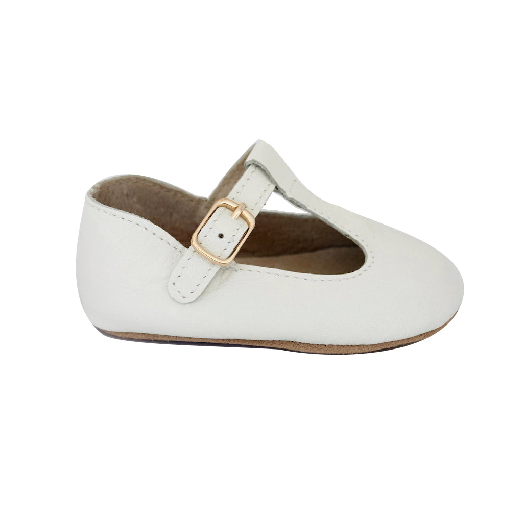 baby girl white t bar shoes
