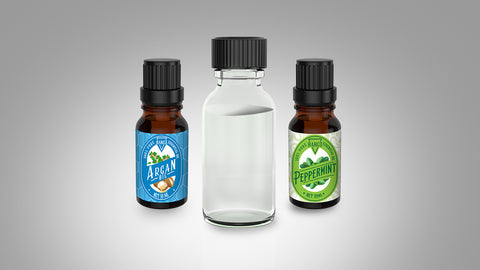 peppermint essential oil and argan oil.