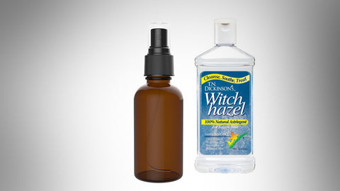 witch hazel into the spray bottle