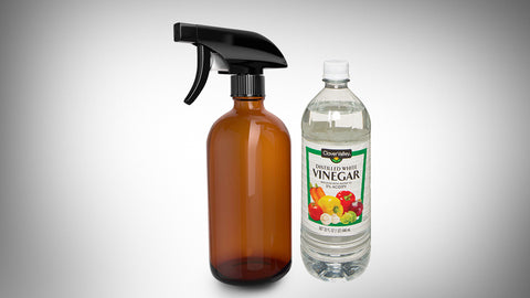 distilled vinegar in a spray bottle