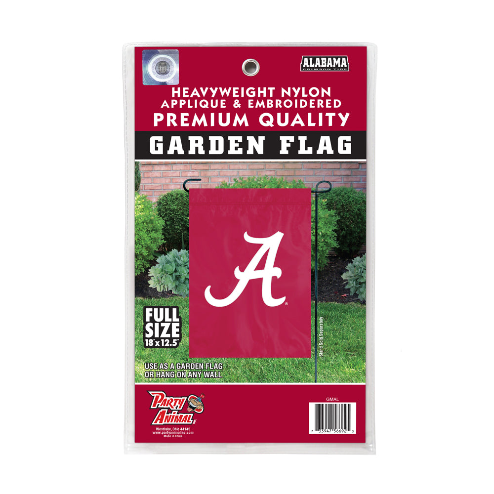 Alabama Crimson Tide Garden Flag Applique Embroidered Premium Full