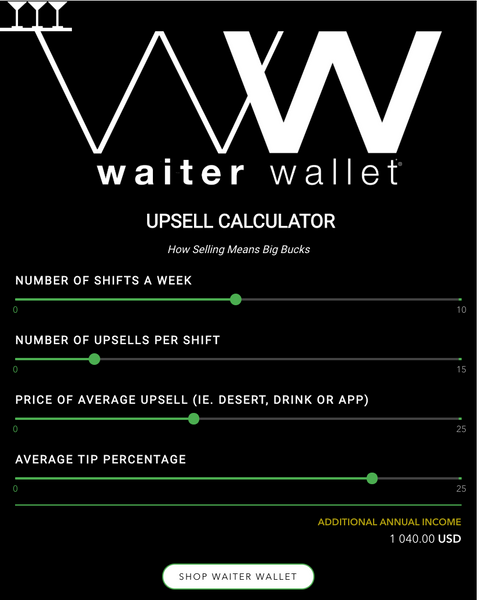 Waiter Wallet Restaurant Upsell Calculator