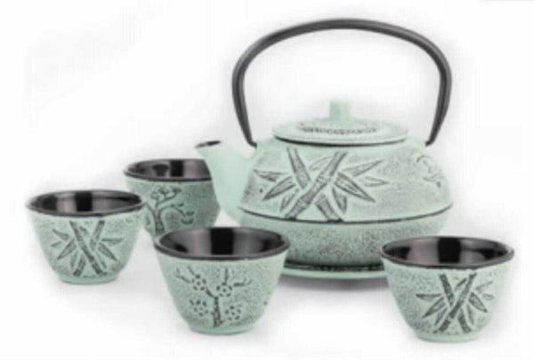 Black Diamond Cast Iron Tea Pot 4-Piece Set