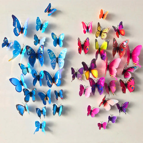 12 Pcs Lot Pvc 3d Diy Butterfly Wall Stickers Home Decor Poster