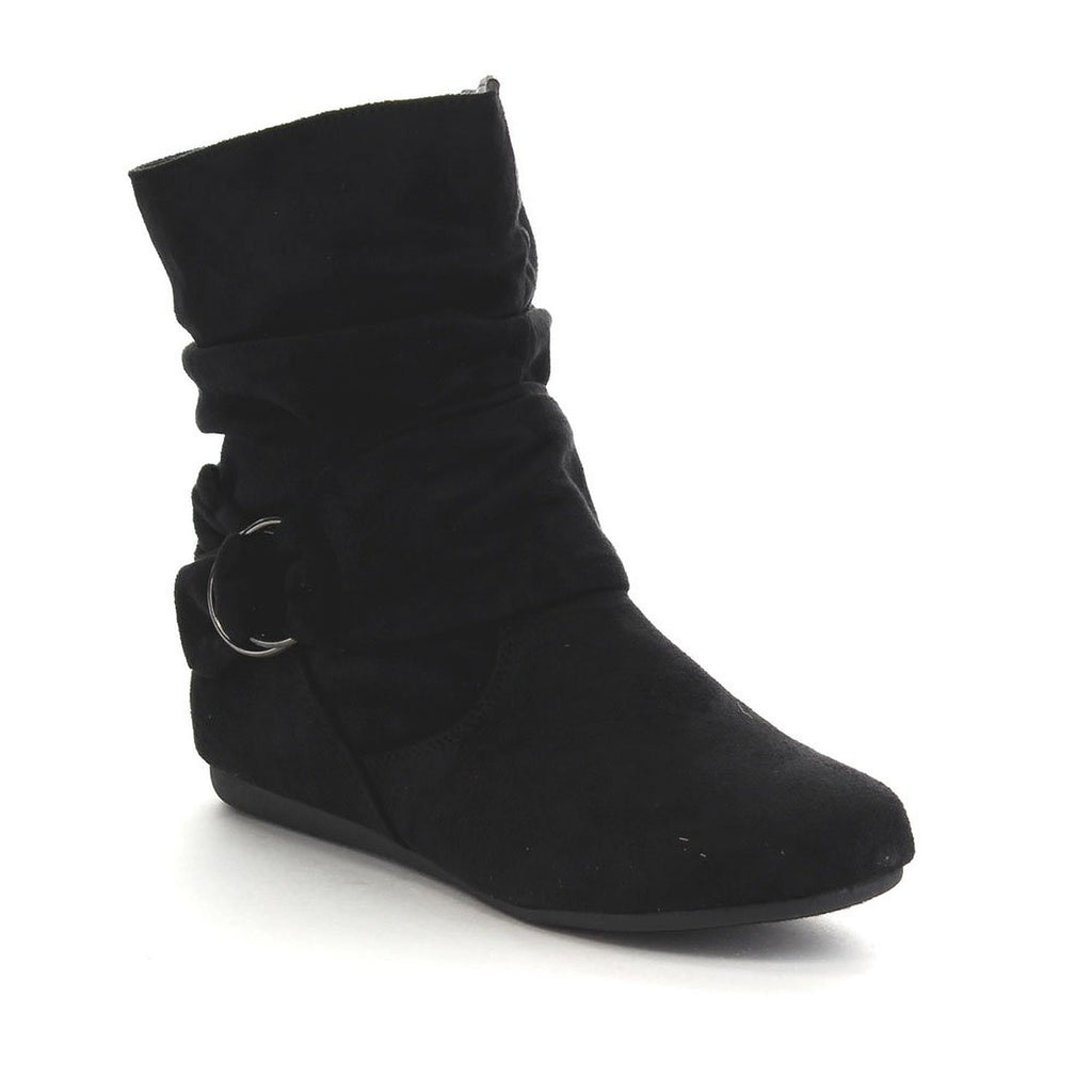 womens flat slouch ankle boots