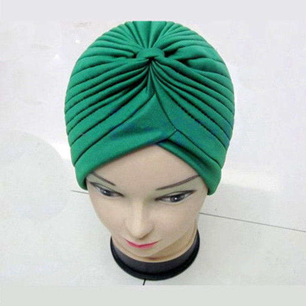 indian cap pleated headwrap turban stretchy band hats for women cloche chemo hijab beanies TIML66